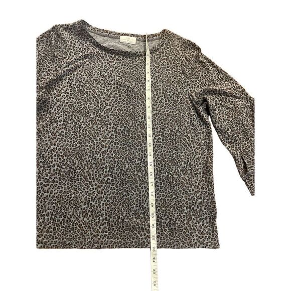 Anthropologie T.La Chelsea Ruffled Tee Leopard Print Ruffle Sleeve Top medium gr - Picture 7 of 11